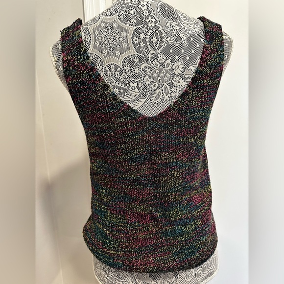 Jolie & Joy Twist Front Neon Speckle VNeck Sleeveless Knit Top Keyhole - Picture 2 of 12